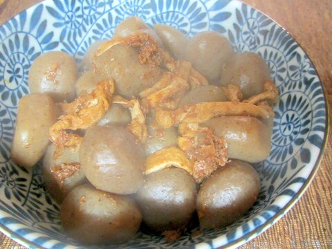 圧力鍋で玉こんにゃくと油揚げのおかか煮